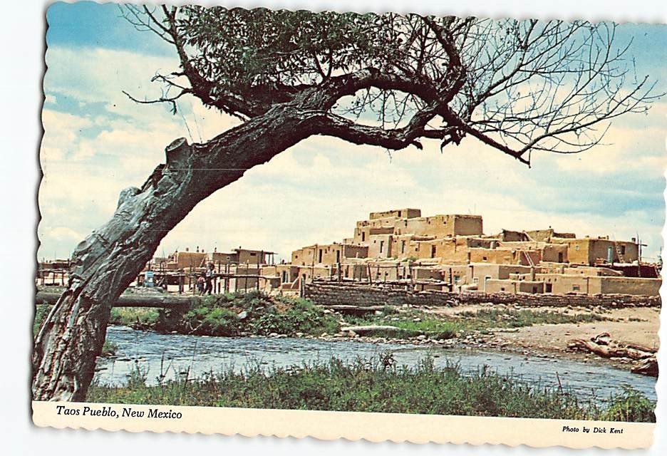 Postcard Taos Pueblo New Mexico USA