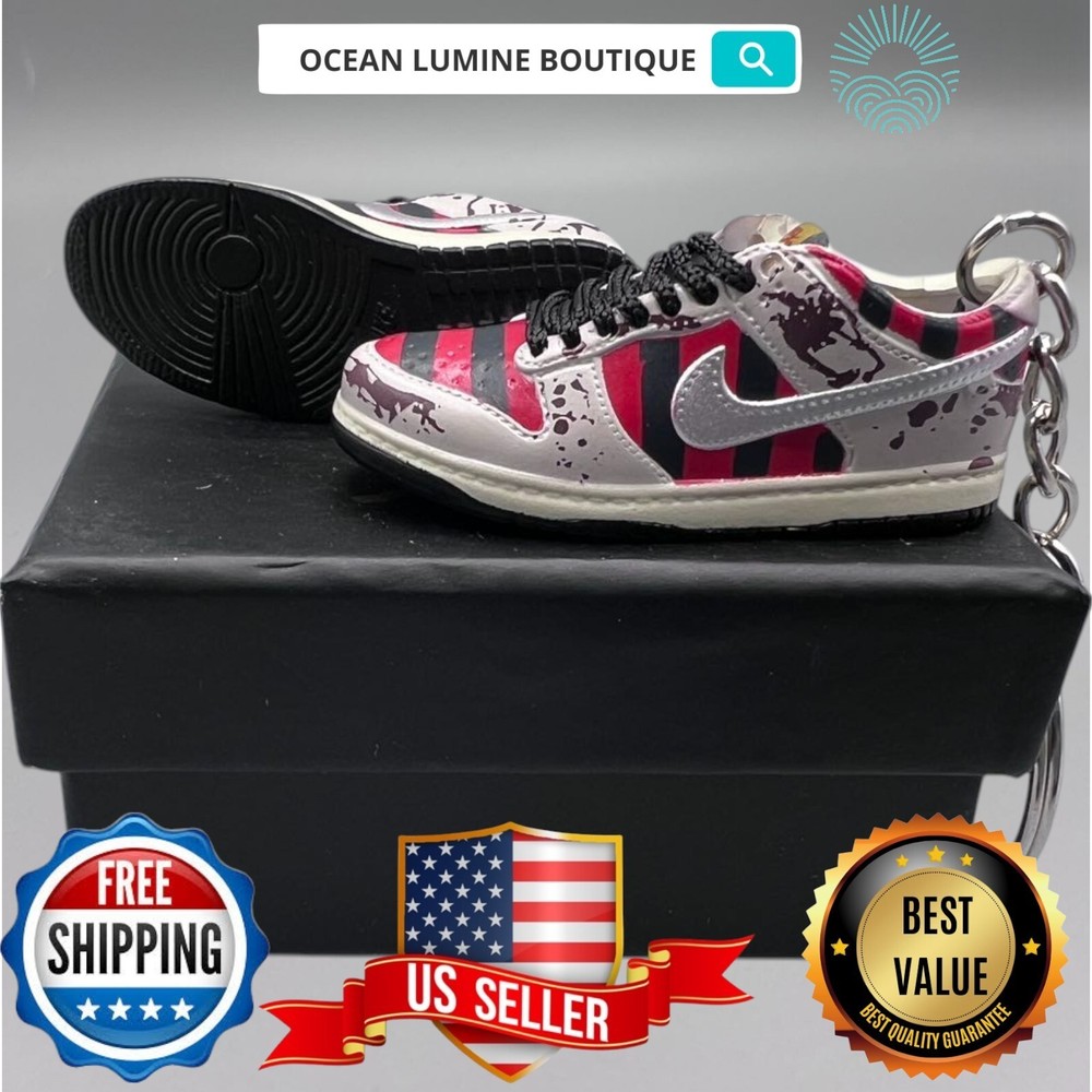 SB DUNK 3D Mini Sneaker Keychain, Jordan Sneaker Collectible, Box Options