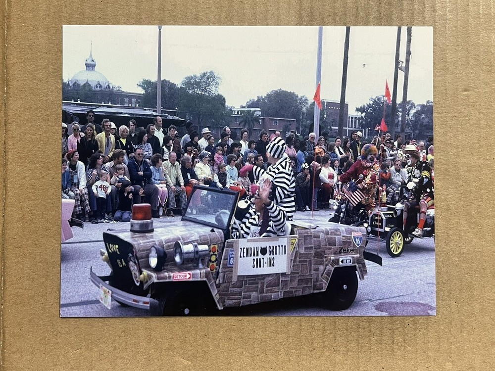 Postcard Florida FL Tampa Bay Parade Clown Car Zendah Grotto Vintage PC