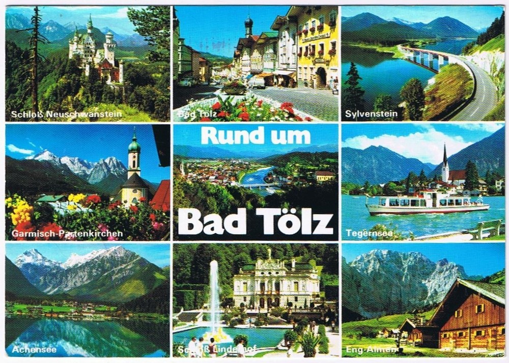 Postcard Bad Tolz Bavaria Germany