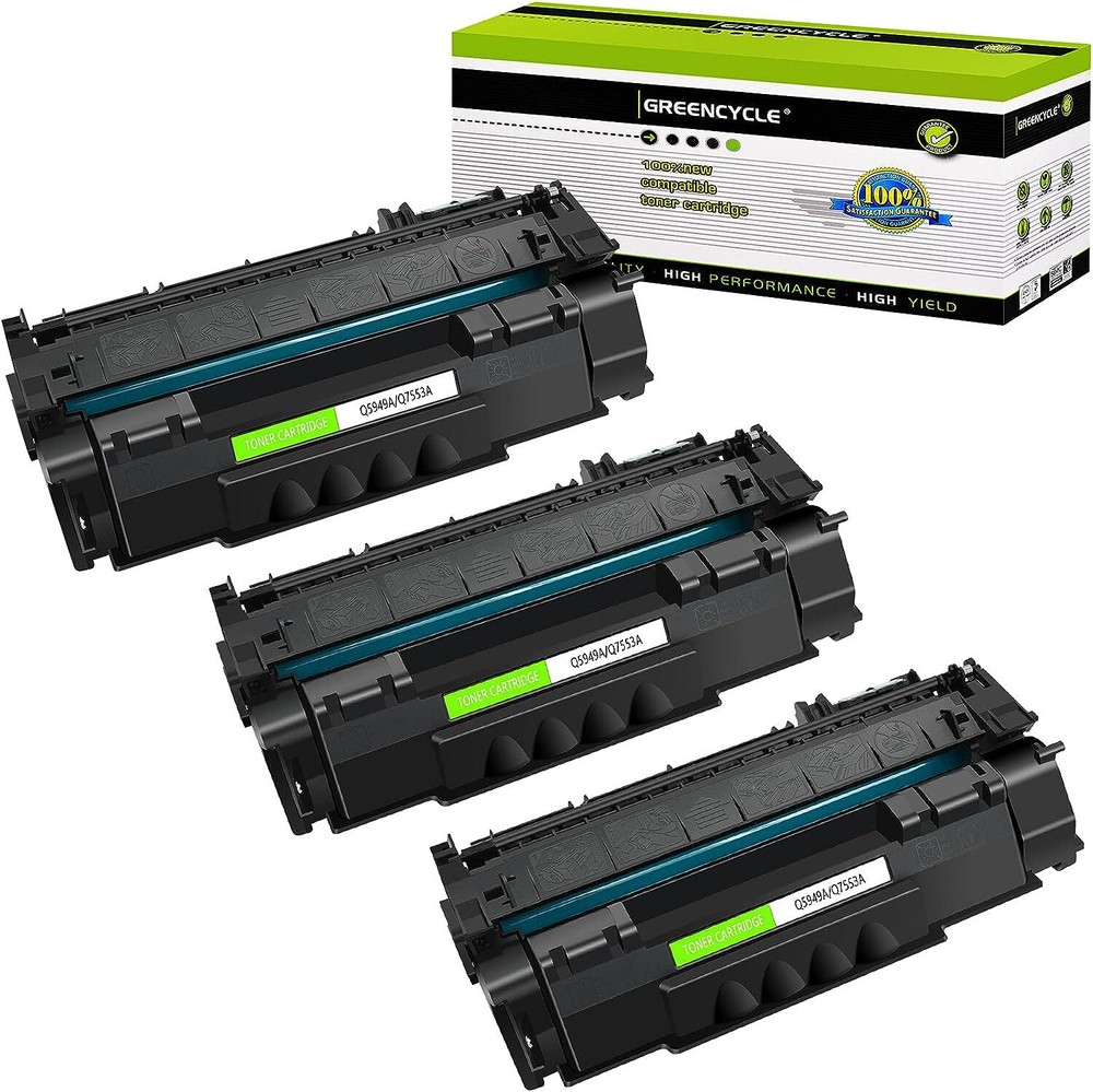greencycle 3PK Q5949A 49A Black Toner Cartridge compatible For HP 3390 M2727nf