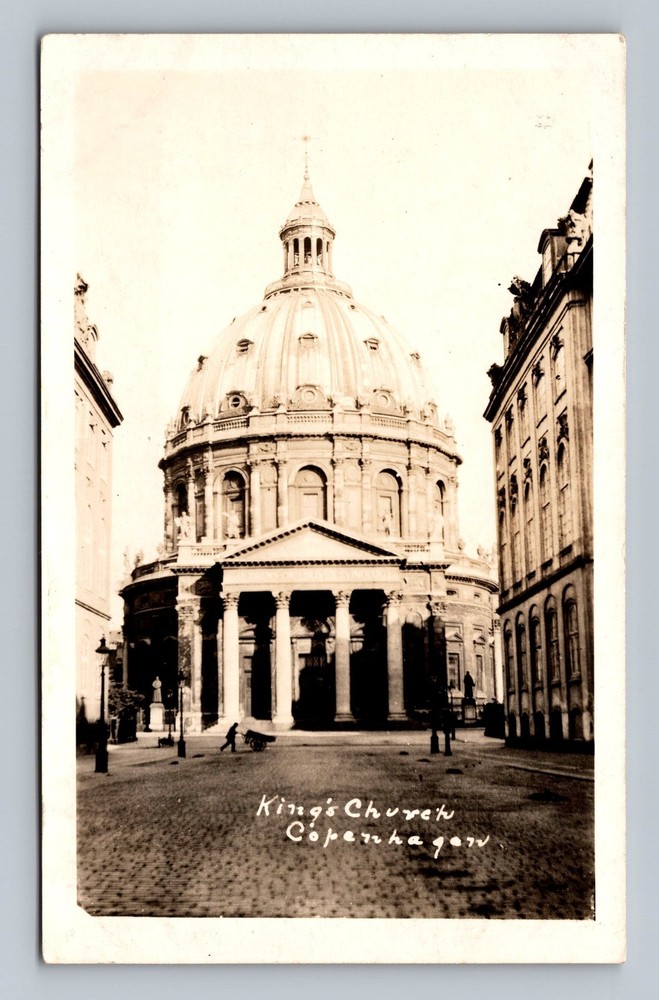 Denmark- Copenhagen King's Church Souvenir Postal Old View PC Vintage Postcard