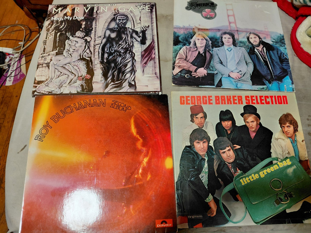 Vinyl Lot George Baker Little Green Bag Marvin Gaye Here My Dear America Hearts
