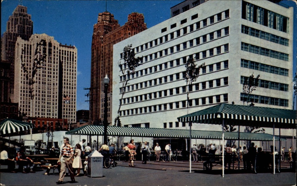 Michigan Detroit Civic Center Park ~ 1950s-60s vintage postcard sku883