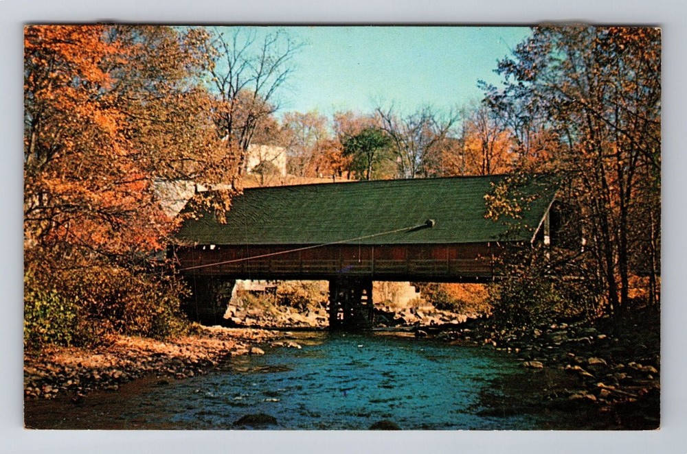 Enfield NH-New Hampshire, Old Shaker Covered Bridge, Antique Vintage Postcard