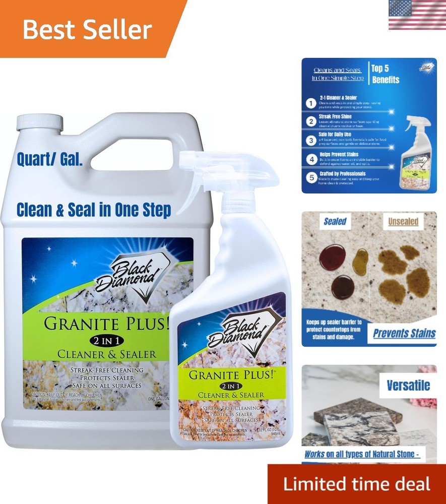 Effortless Stone Care: GRANITE PLUS! 2-in-1 Cleaner & Sealer for 80 Fl Oz Each