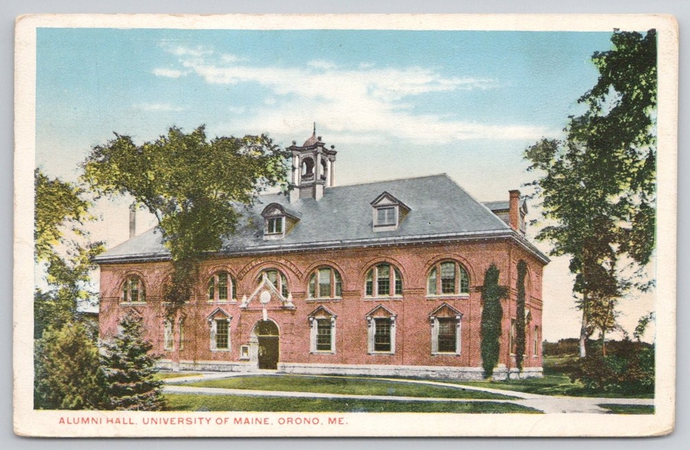 Alumni Hall University of Maine Orono ME 1918 Postcard