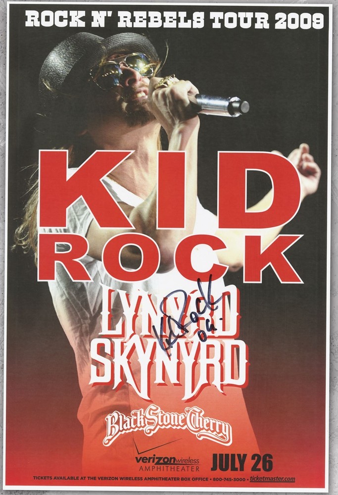 Kid Rock autographed gig poster