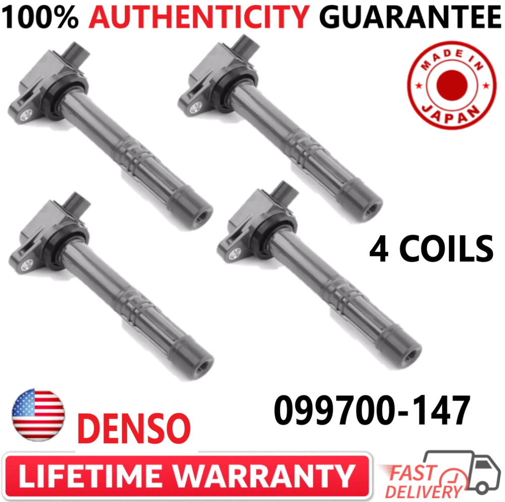 SET OF 4 OEM DENSO Ignition Coils For 2004-2015 Honda  Acura 2.4L I4 099700-147