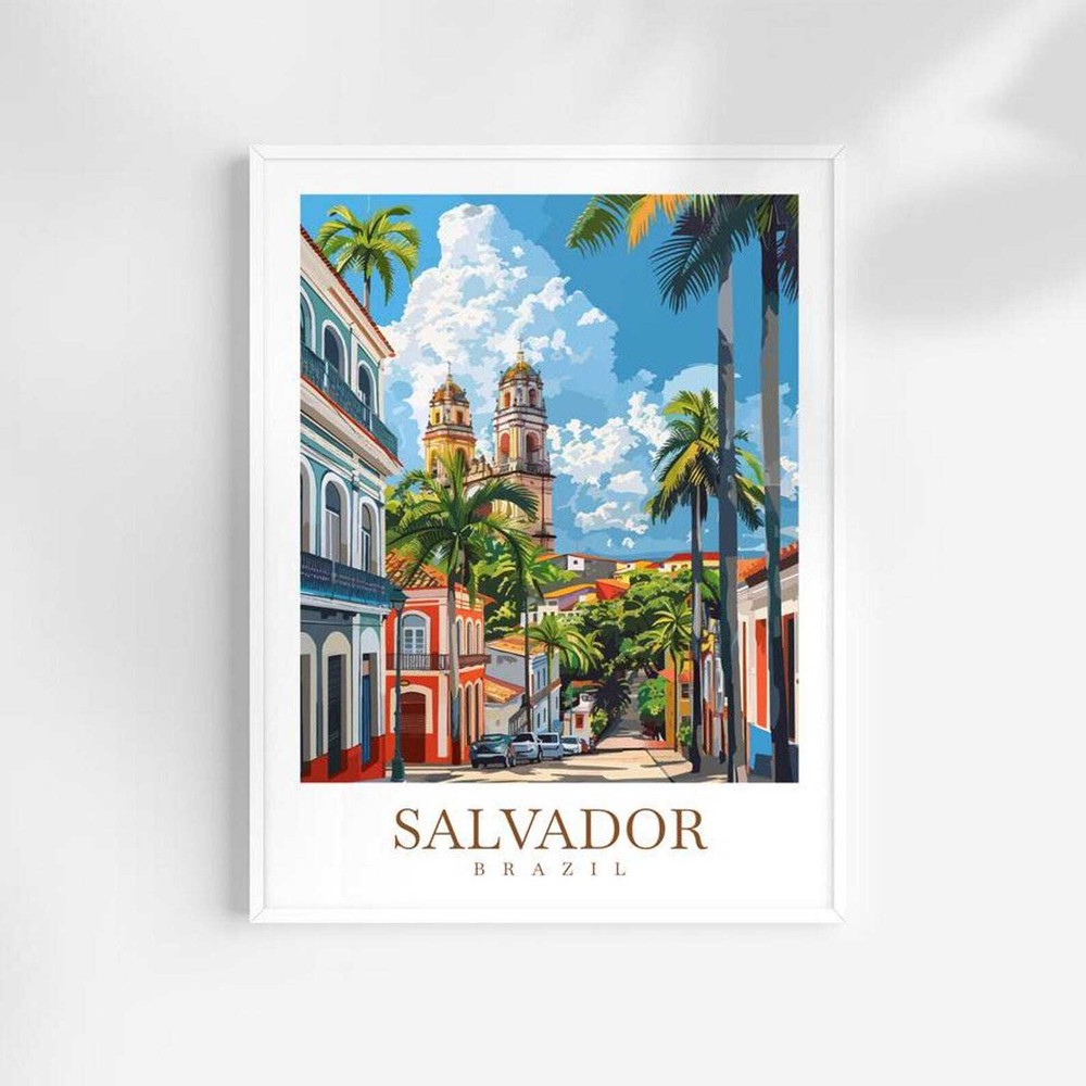 Salvador Travel Print Brazil Poster Salvador Wall Art Salvador Wall Hanging