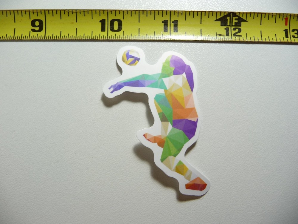 Colorful Volleyball Player Girl Woman Decal Sticker for Sports Fans