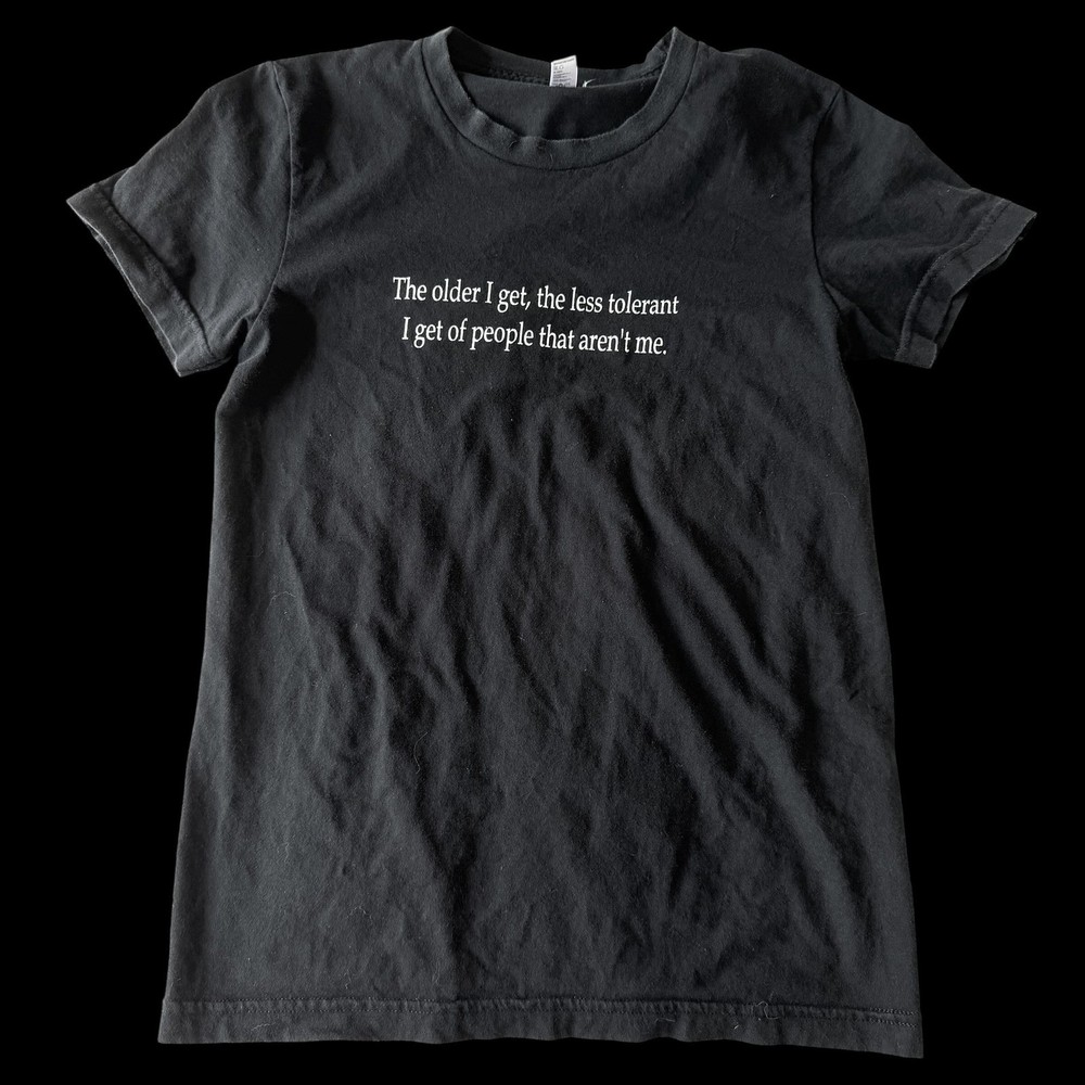 Y2K American Apparel Black Tee Sarcastic Quote Shirt Womens Large