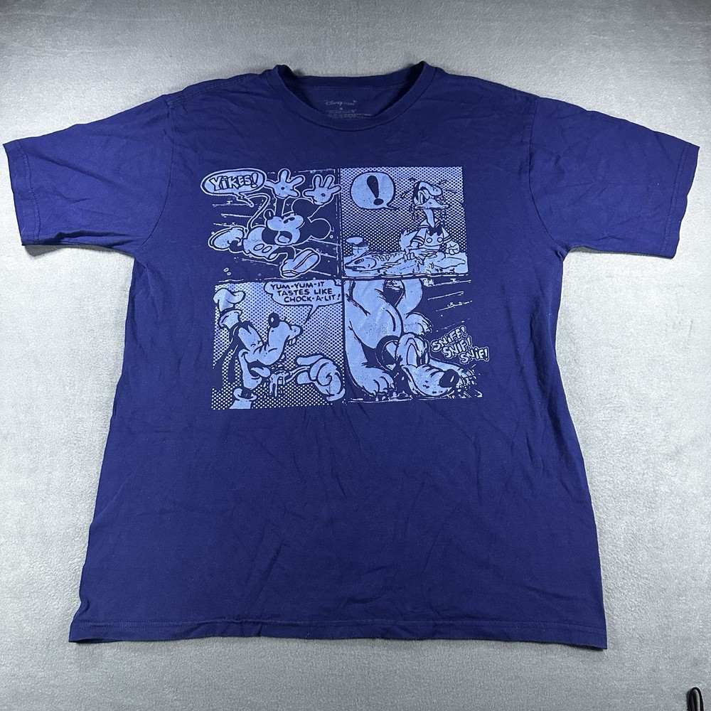 Disney Shirt Mens Med Mickey Mouse Donald Duck Goofy Pluto Cartoon Graphic Tee