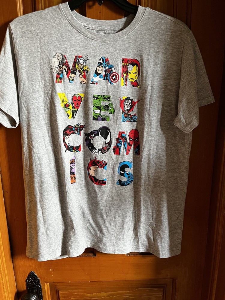 Marvel Comic Unisex Officially Licensed Superhero Graphic T-Shirt size 2XL Grey