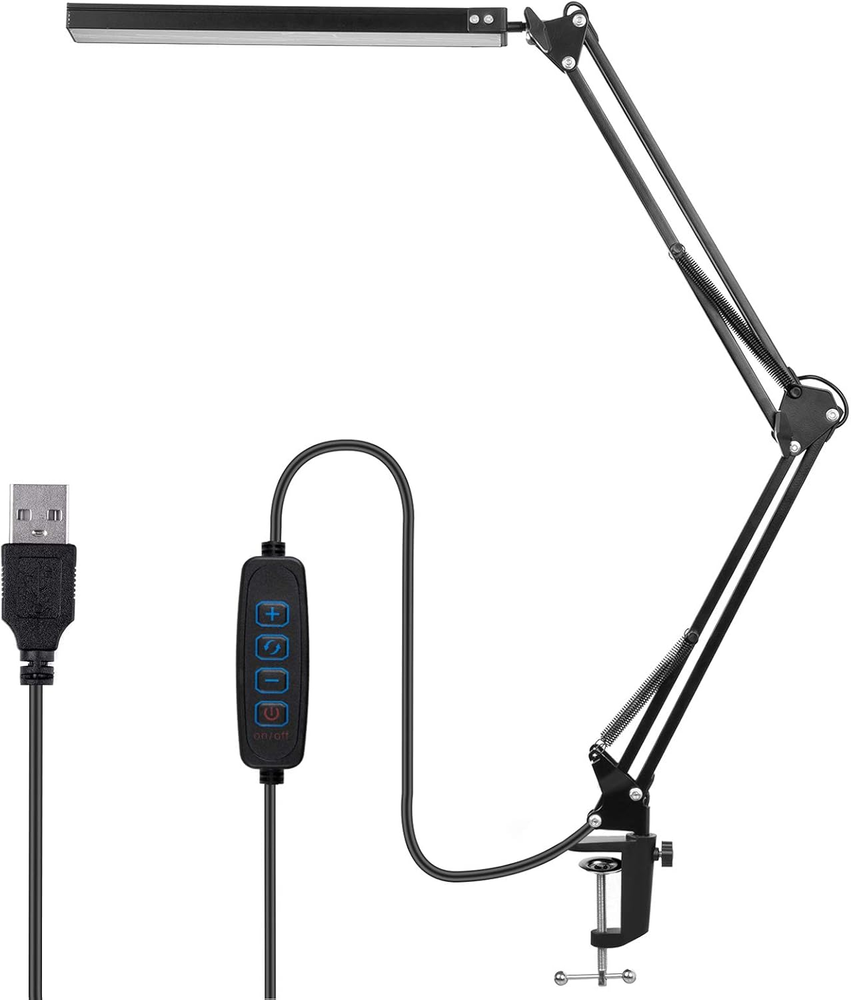 Swing Arm Desk Lamps for Architect Drafting or Computer Light, LED Bar Clamp Lam