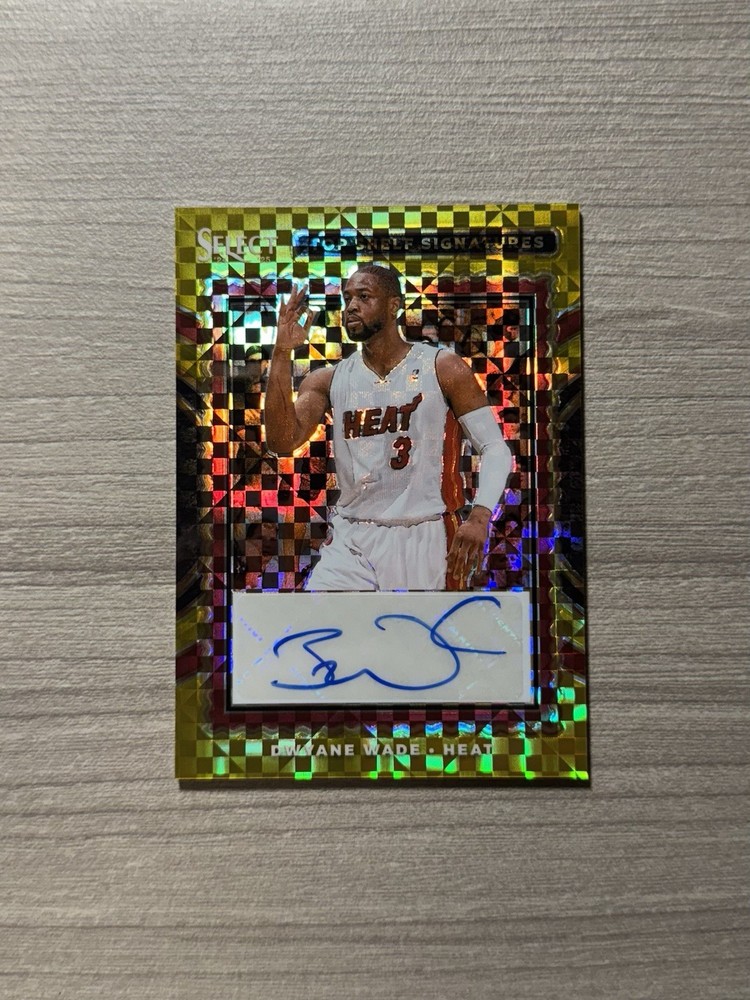 2024-25 Panini Select Dwyane Wade Top Shelf Signatures Gold Prizm Auto /10 Card