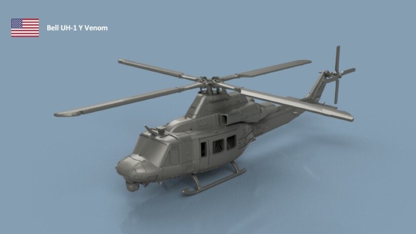 L'Arsenal Models 1/700 BELL UH-1 Y VENOM UNFOLDED BLADES 3D Printed Set