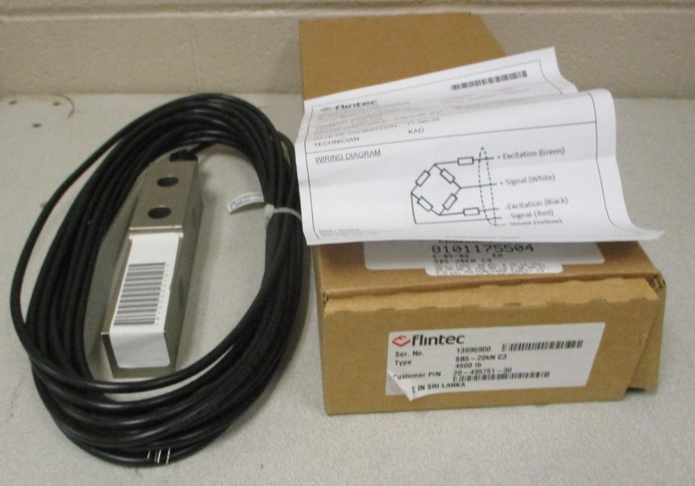 Flintec Load Cell SB5-20kN C3 5-15 VDC Polyurethane Cable 4500Lb