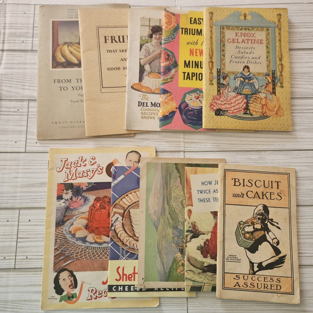 Vintage Cookbook Lot Of 10 Unique Recipes & Techniques From Different Sources