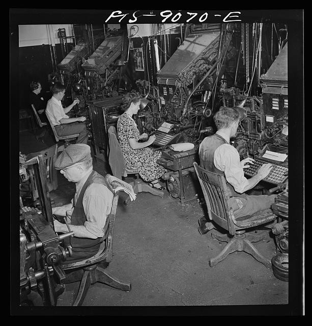New York New York 1942 New York Times Composing Room Linotype Operators