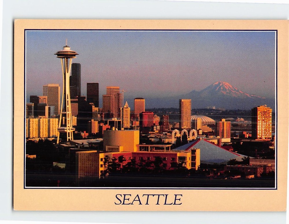 Postcard City Skyline Seattle Washington USA