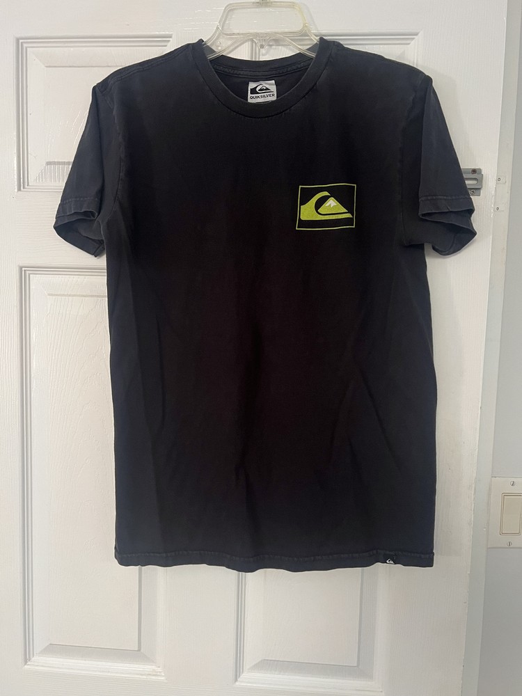 QuickSilver Black T-Shirt with Neon Lego - Medium Slim Fit