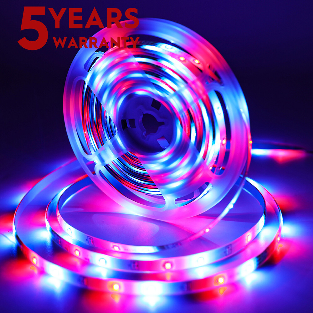 16.4ft RGB LED Strip Lights with Music Sync and IR Remote for Room Decor
