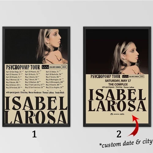Isabel LaRosa 2025 Psychopomp Tour Custom Poster for Home Decor