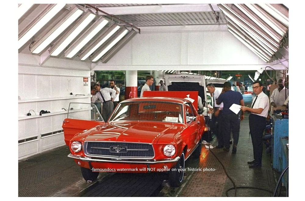 Ford Mustang 1966 Assembly Line PHOTO Factory Dearborn Michigan Auto Workers
