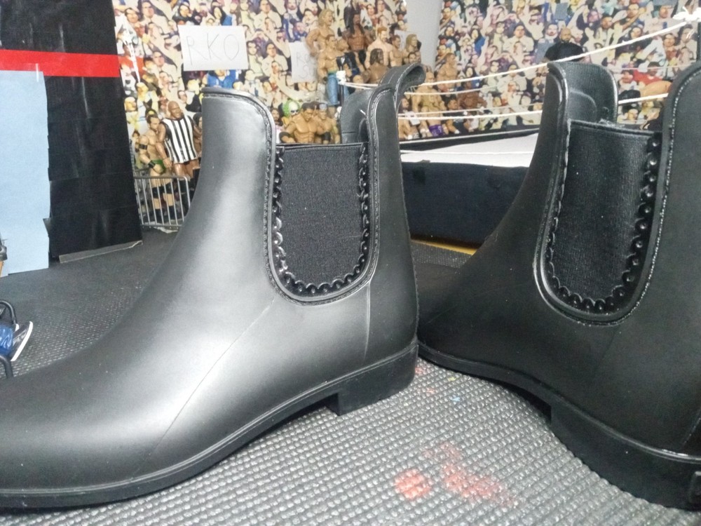 Jack Rogers Womens Sallie Black Rain Boot Size 6 Chelsea Rubber Pull On Bootie