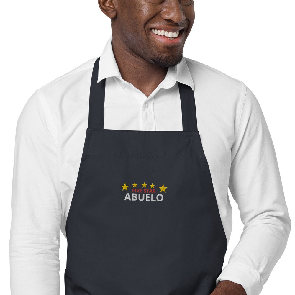 ABUELO Spanish Grandpa Organic Cotton Apron in Blue - Free Shipping-image