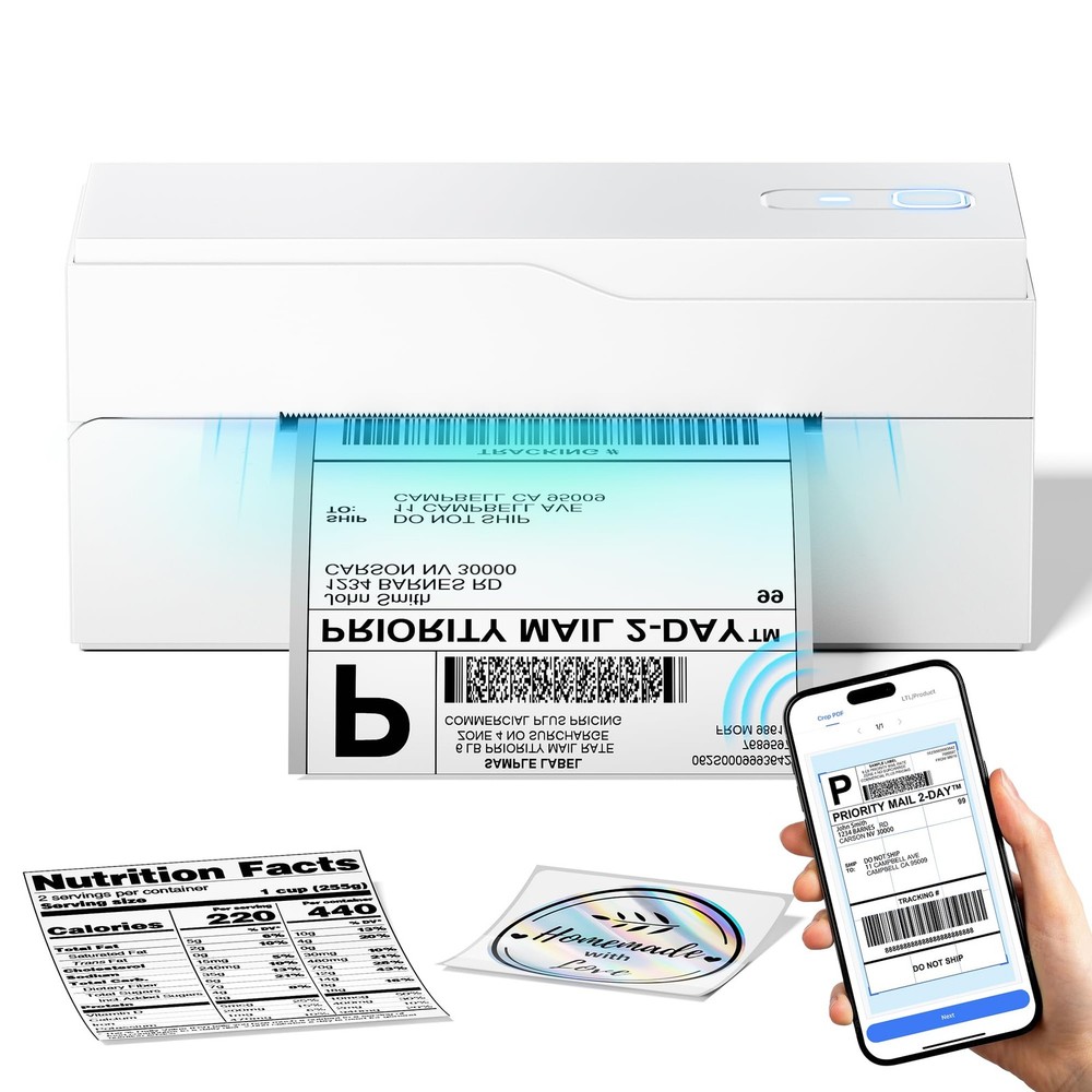 Bluetooth 4x6 Thermal Label Printer for Small Business Shipping