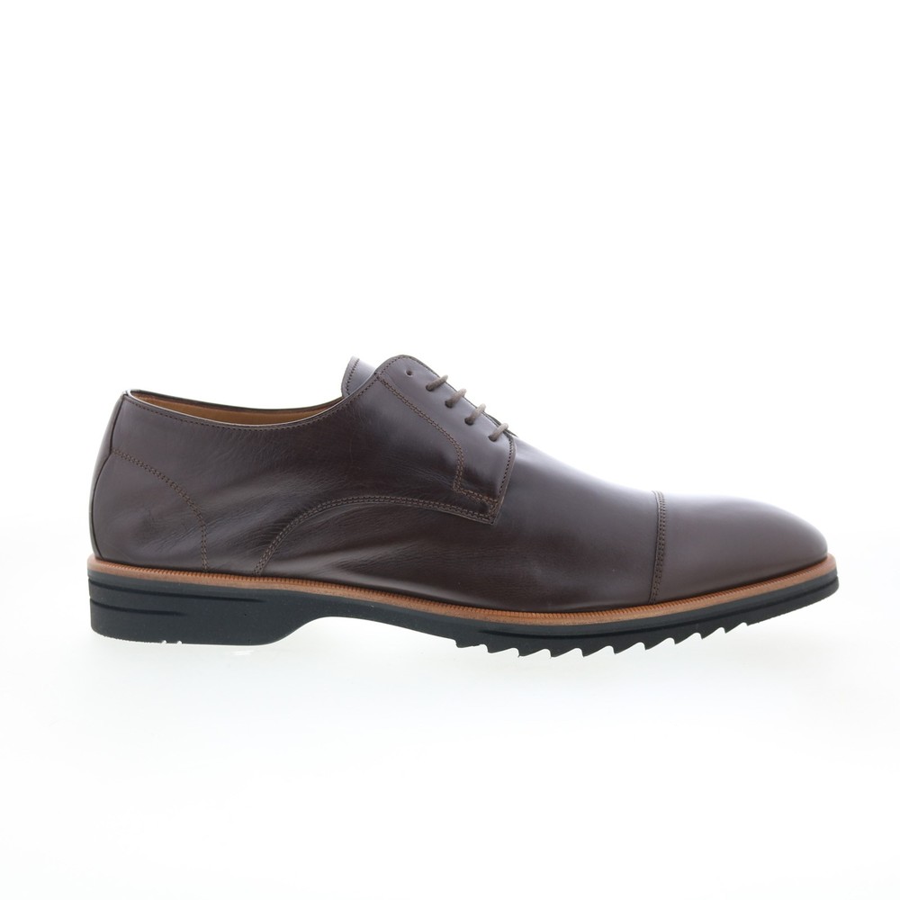 Di Bianco SC538 Mens Brown Leather Lace Up Oxfords & Lace Ups Cap Toe Shoes