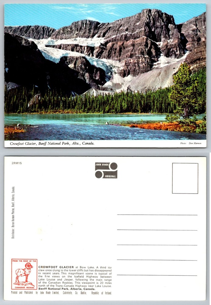 Crowfoot Glacier Banff National Park Alberta Canada John Hinde Postcard