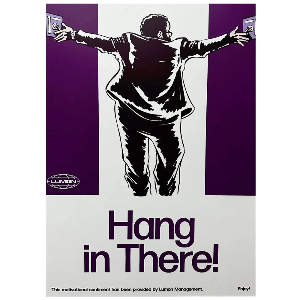 Hang In There Lumen Management Retro Motivation Office Poster