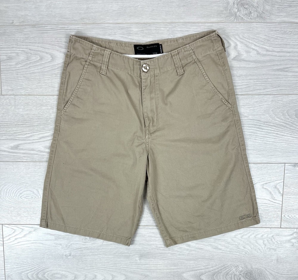 Oakley Beige Cotton Logo Shorts Mens Size 32