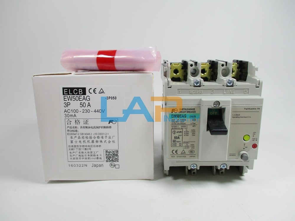 1PCS New For FUJI Molded Case Circuit Breaker EW50EAG 3P 50A AC100-230-440V 30mA