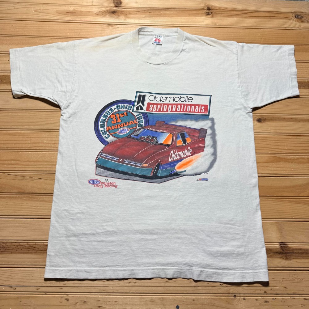 Vintage 1995 Oldsmobile Springnationals NHRA Winston Drag Racing T-Shirt USA XL