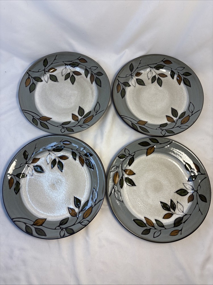 Set Of 4 Pfaltzgraff RUSTIC LEAVES Salad Plates Stoneware 8 3/4