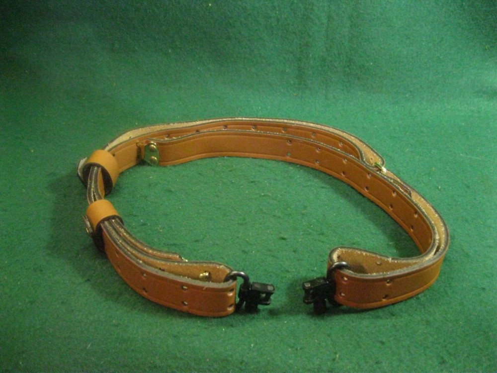 Leather Military Style Rifle Sling with Quick Detach Swivels Canada