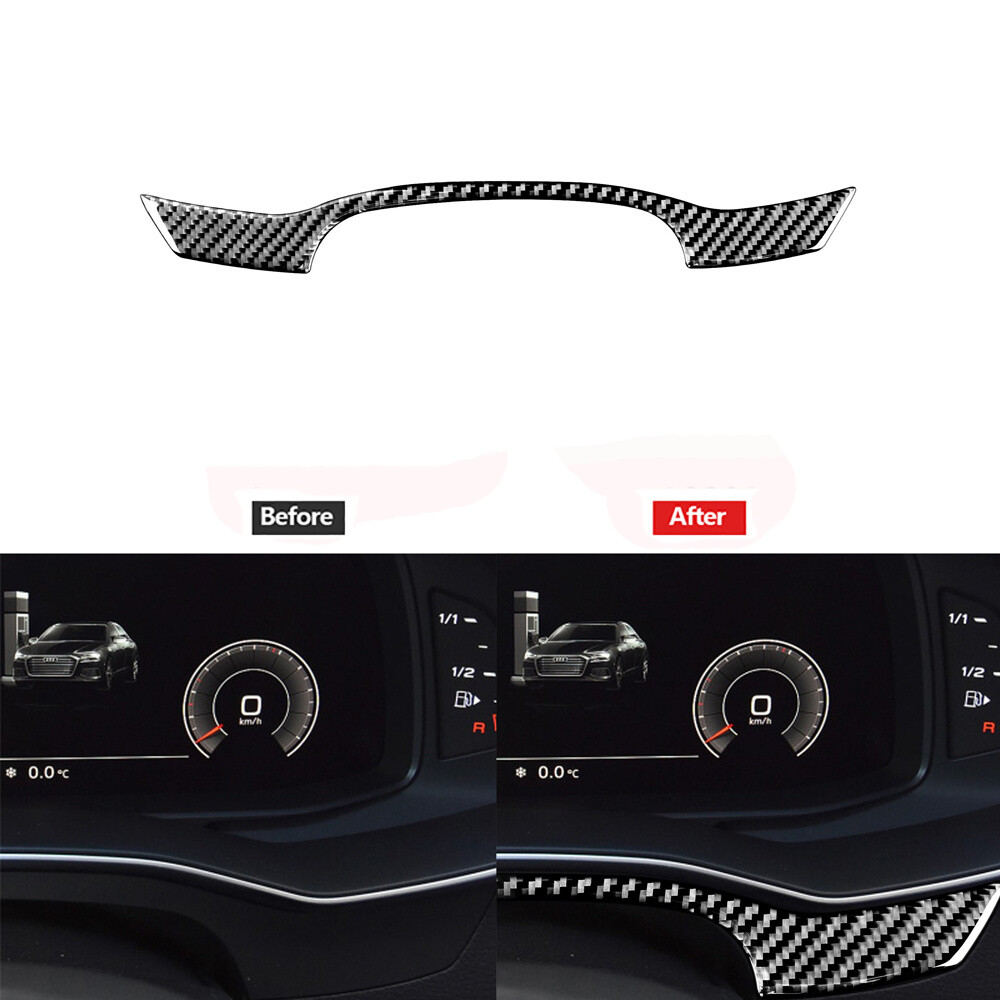Carbon Fiber Dashboard Trim Cover for Audi A6 A7 2019-2021 Interior Upgrade