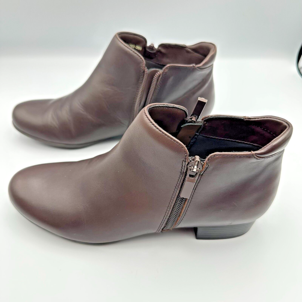 Trotters Womens Major Brown Leather Ankle Booties Shoes 7.5 Narrow Sku 286