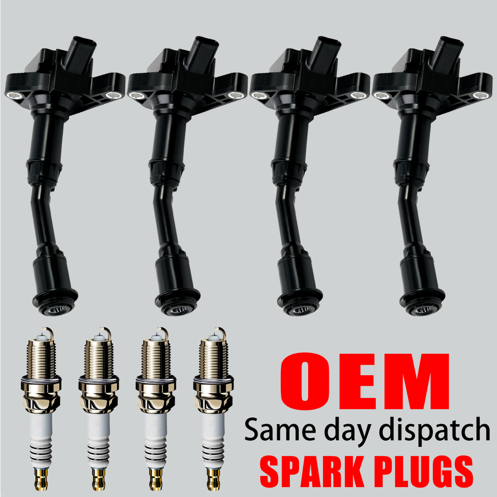 OEM 4X Ignition Coil & 4 Iridium Spark Plug For Ford Escape Fusion 1.5L L4 UF735