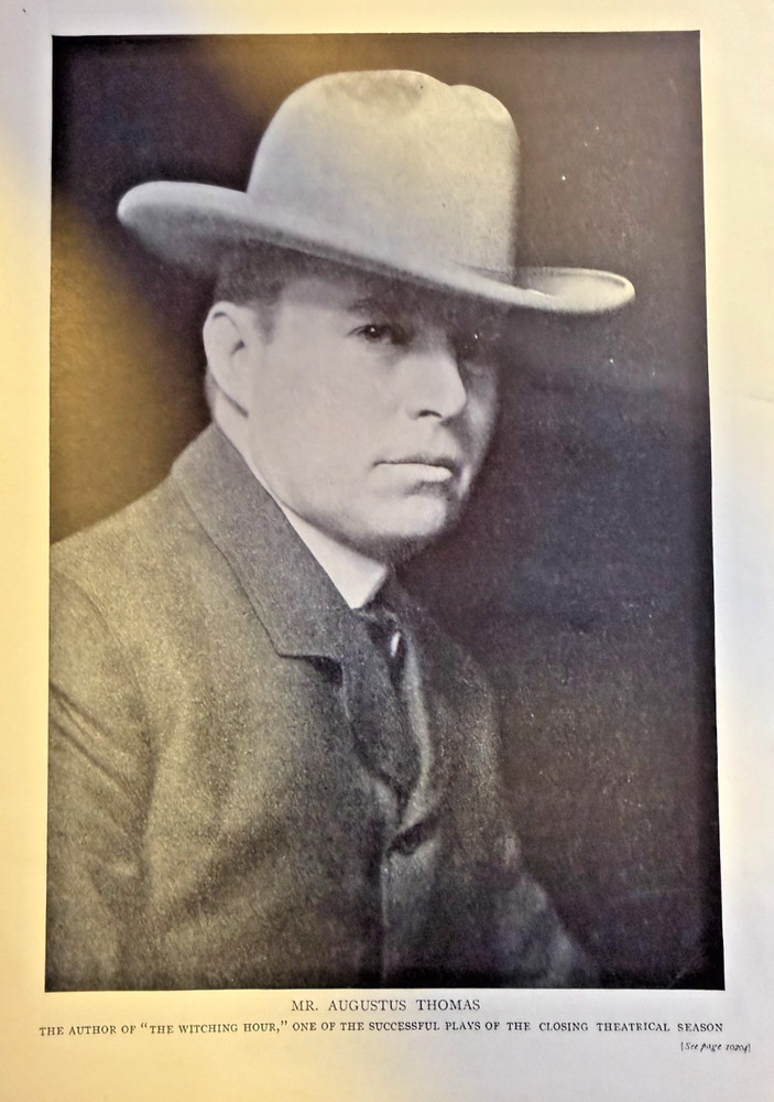 1908 Vintage Magazine Illustration Author Augustus Thomas