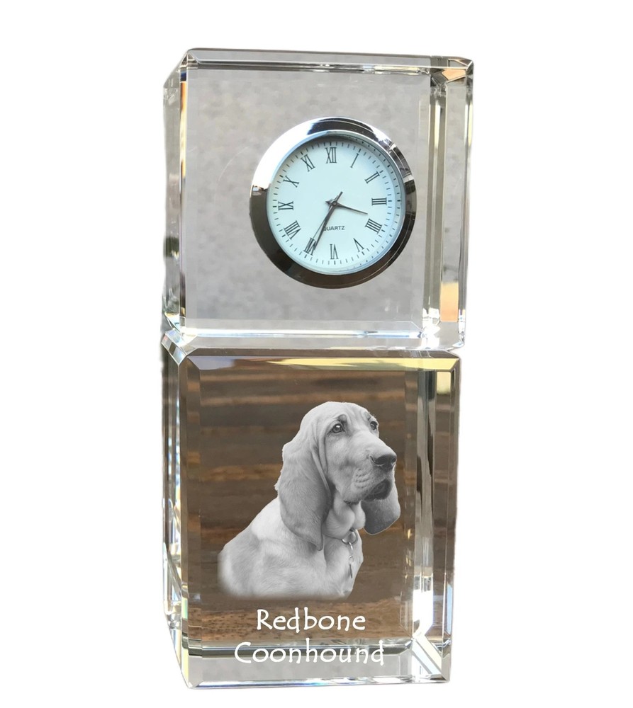 Redbone Coonhound - Reloj de Cristal con Foto, Imagen de Perro en Cristal, Personalizado