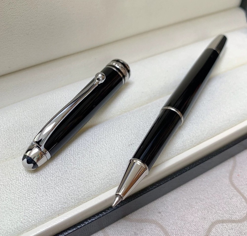 Deluxe Centenary Resin Series Black - Silver Color 0.7mm Rollerball Pen No Box