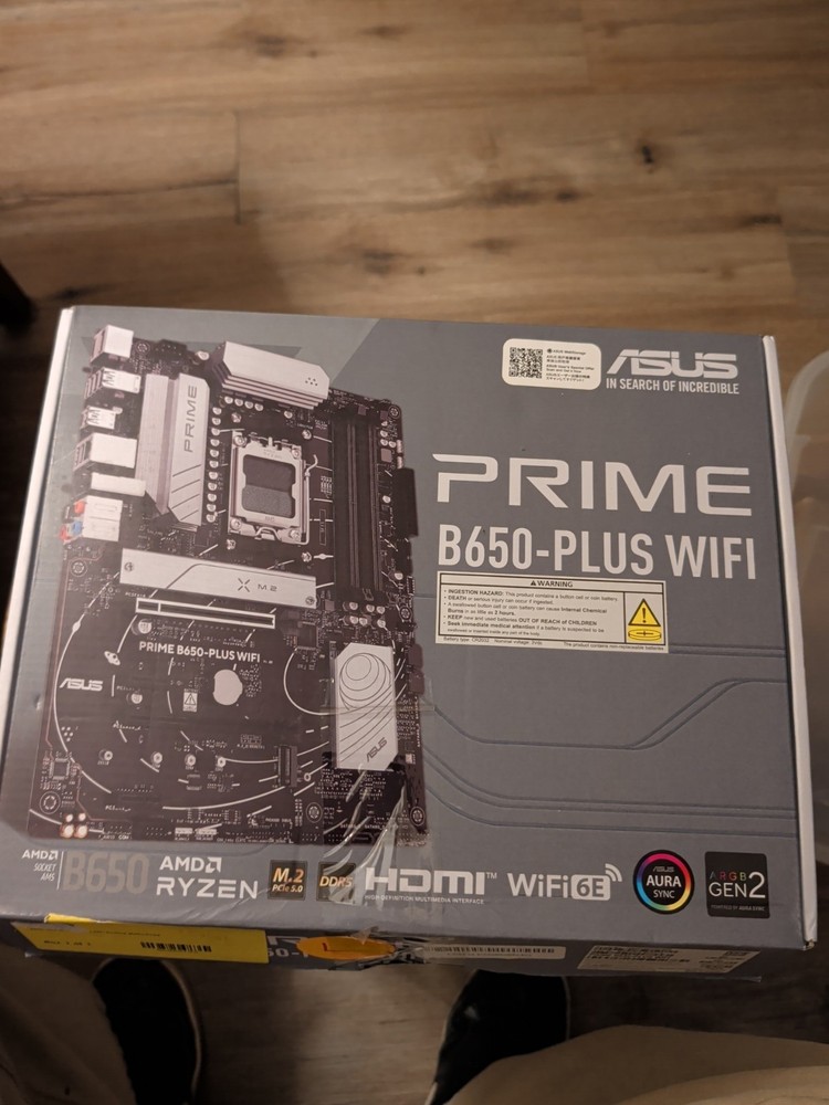 ASUS PRIME B650-PLUS WIFI 6 AMD B650 Socket AM5 ATX AURA SYNC DDR5 HDMI MOTHER