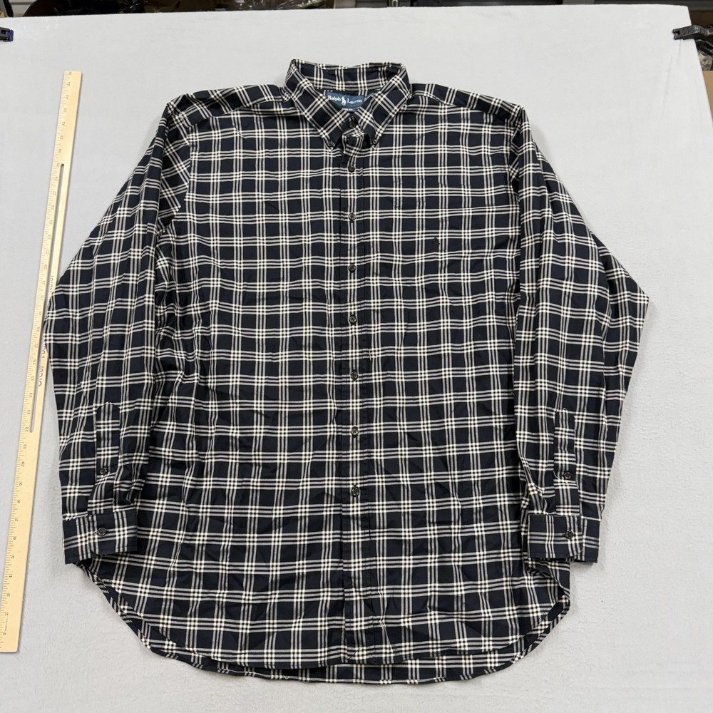 Ralph Lauren Shirt Mens 3XLT Blue Plaid Long Sleeve Button Down Classic Fit