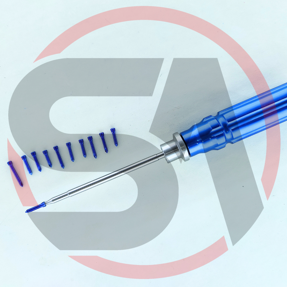 AO Safety Locking 2.4mm Self Tapping Star Head Screw & Screwdriver 112Pcs Set Ti