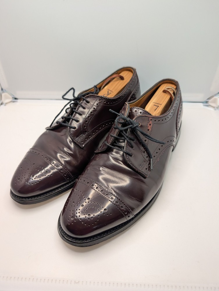 Allen Edmonds Sanford DRESS SHOES BURGANDY LEATHER  MENS 8 D